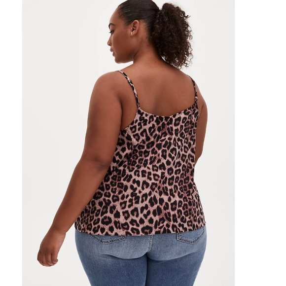 Torrid Size 1X 14-16 Leopard & Black Lace Button Cami - Picture 2 of 6